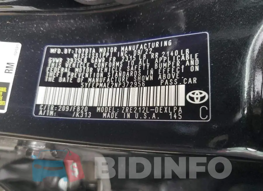 5YFEPMAE2NP372956 Photo# 12