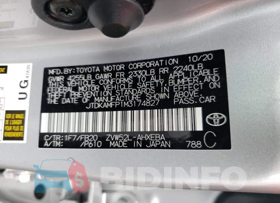 JTDKAMFP1M3174827 Photo# 13