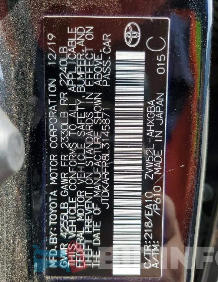 JTDKARFP8L3145871 Photo# 13