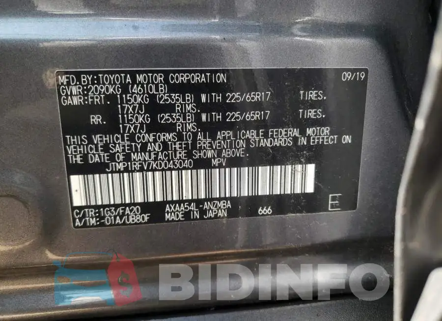 JTMP1RFV7KD043040 Photo# 12