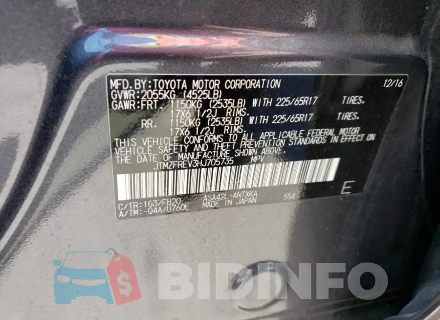 JTMZFREV3HJ705735 Photo# 13