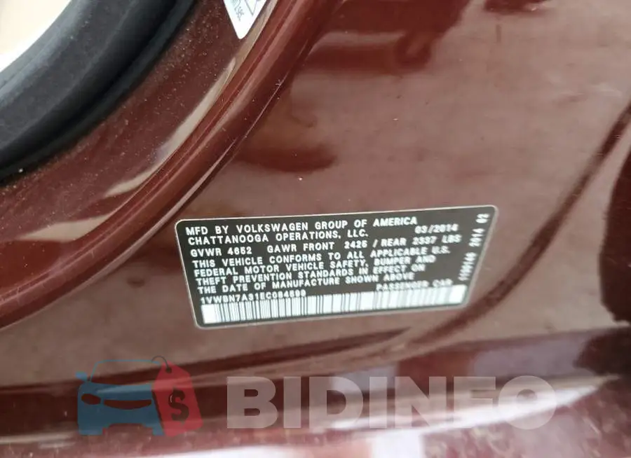 1VWBN7A31EC084599 Photo# 12