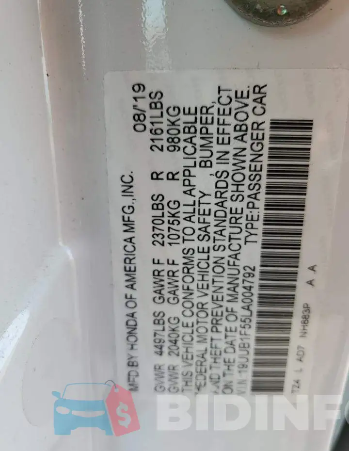 19UUB1F55LA004792 Photo# 12