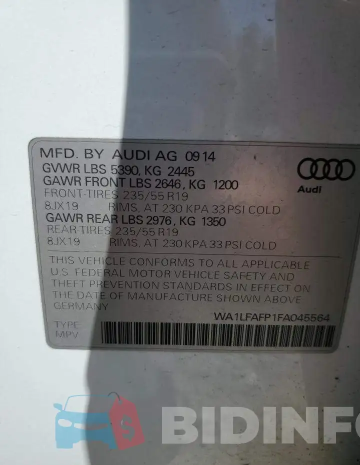 WA1LFAFP1FA045564 Photo# 13