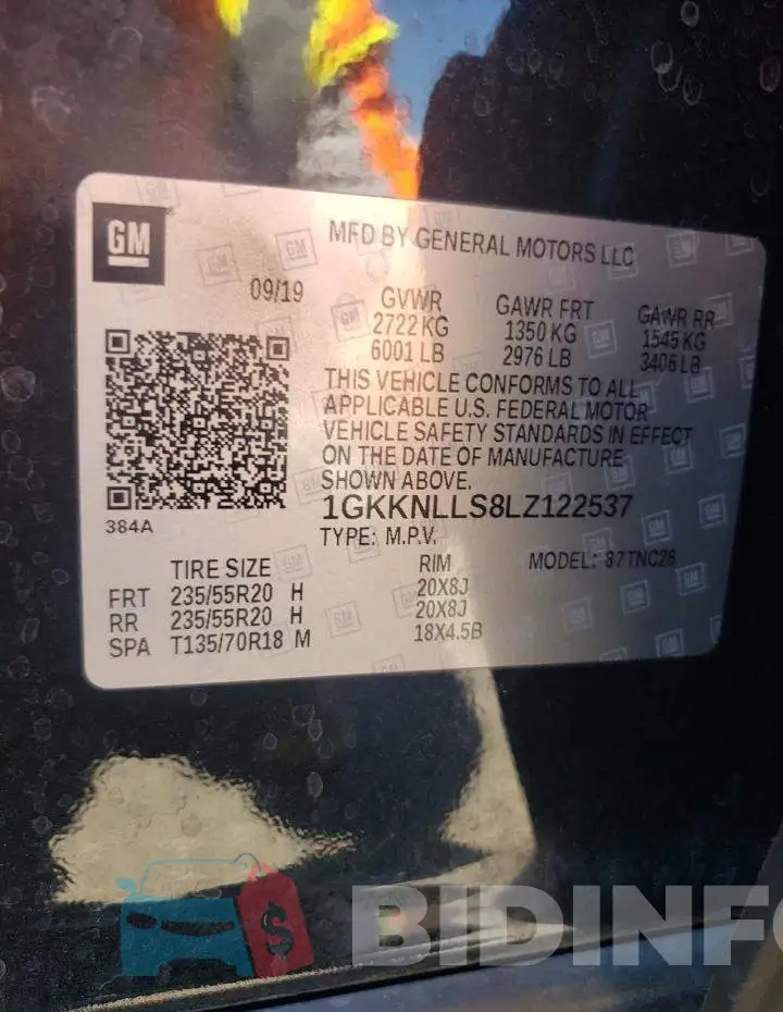 1GKKNLLS8LZ122537 Photo# 13