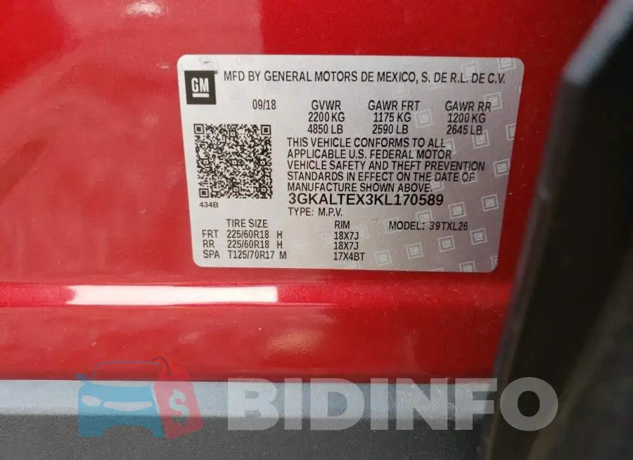 3GKALTEX3KL170589 Photo# 13