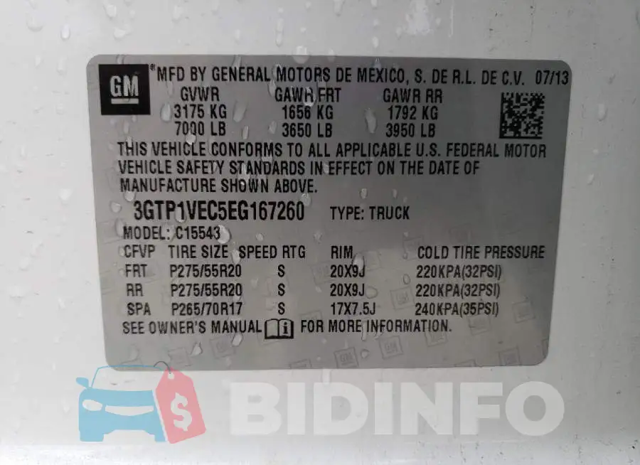 3GTP1VEC5EG167260 Photo# 13