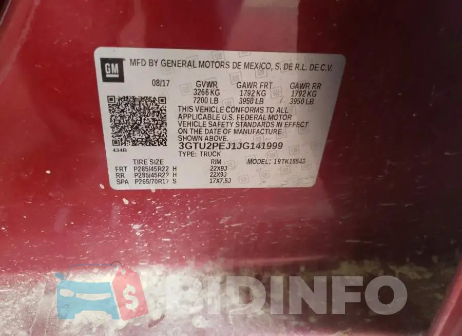 3GTU2PEJ1JG141999 Photo# 12