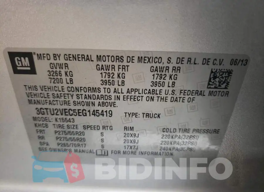 3GTU2VEC5EG145419 Photo# 13
