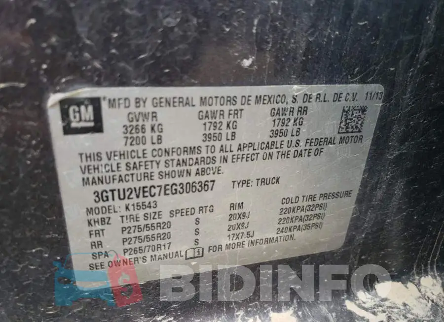 3GTU2VEC7EG306367 Photo# 12