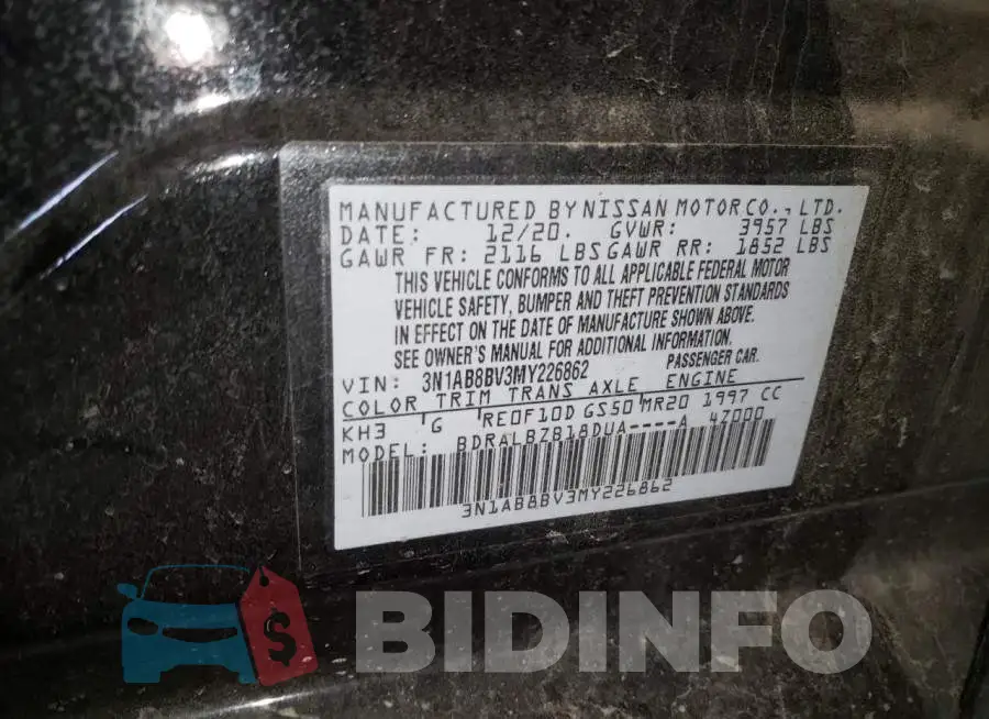 3N1AB8BV3MY226862 Photo# 12