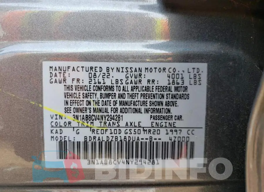3N1AB8CV4NY294281 Photo# 12