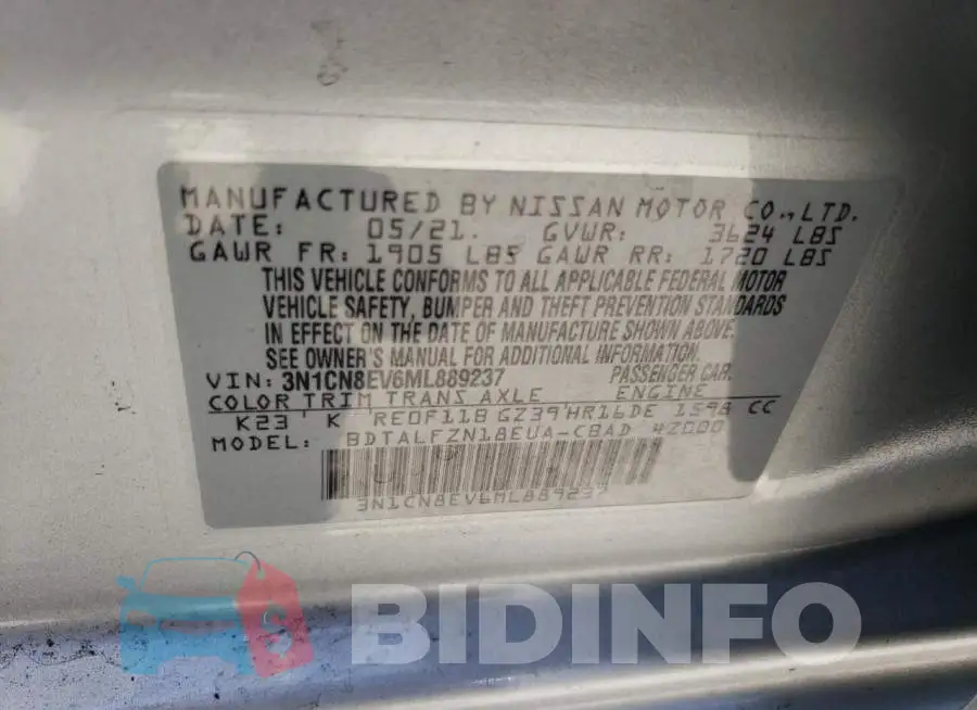 3N1CN8EV6ML889237 Photo# 12