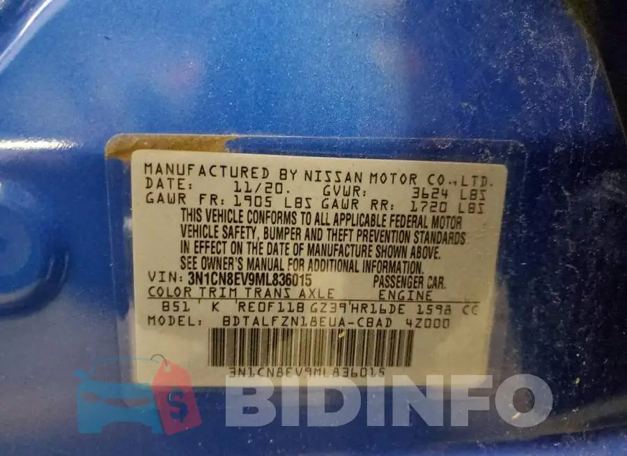 3N1CN8EV9ML836015 Photo# 12