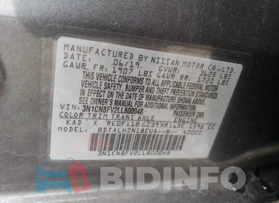 3N1CN8FV2LL800048 Photo# 12