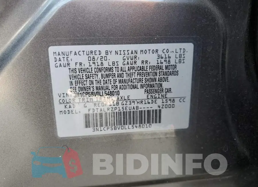 3N1CP5BV0LL548010 Photo# 12