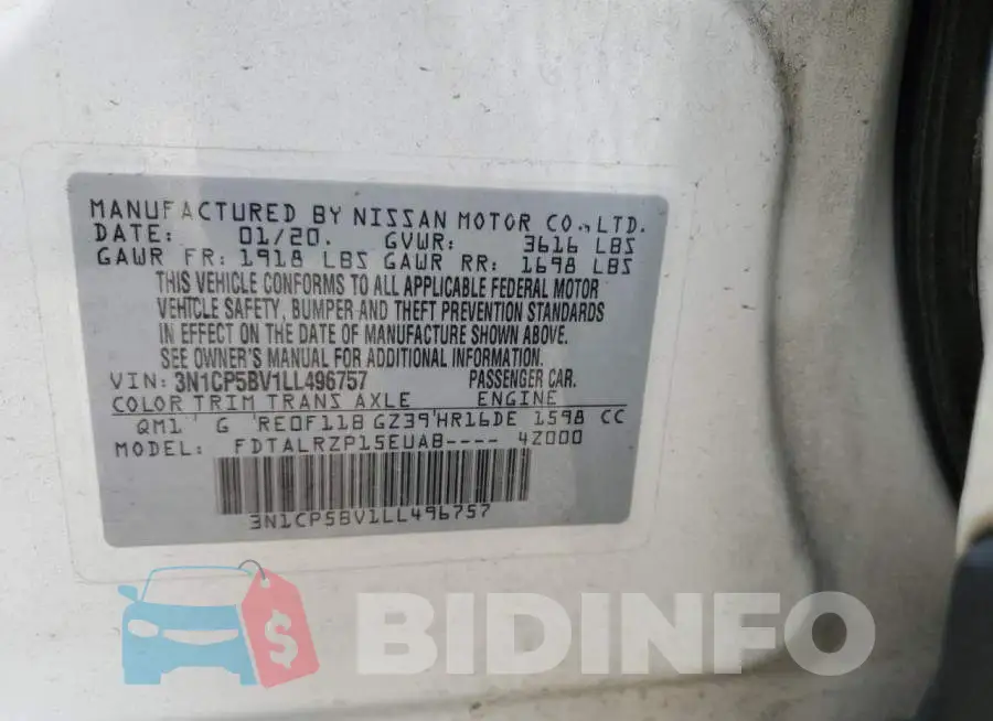 3N1CP5BV1LL496757 Photo# 13