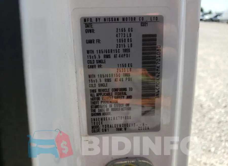 3N6CM0KN2MK701080 Photo# 11