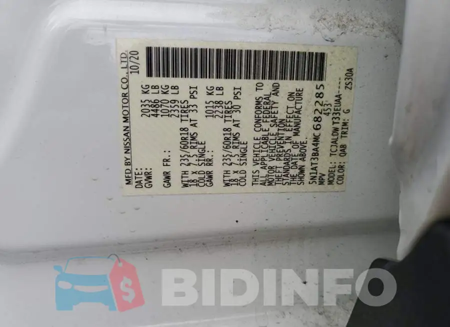 5N1AT3BA4MC682285 Photo# 13