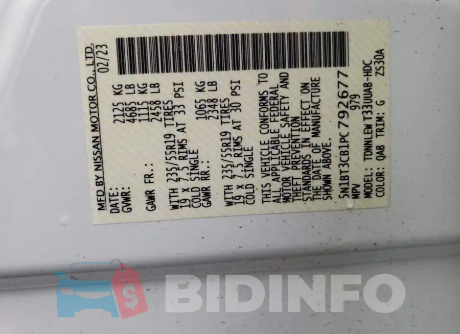 5N1BT3CB1PC792677 Photo# 13