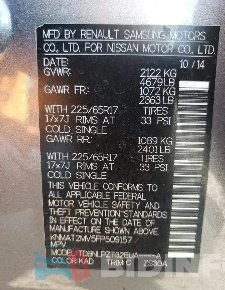 KNMAT2MV5FP509157 Photo# 12