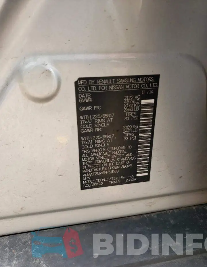 KNMAT2MV6FP511189 Photo# 12