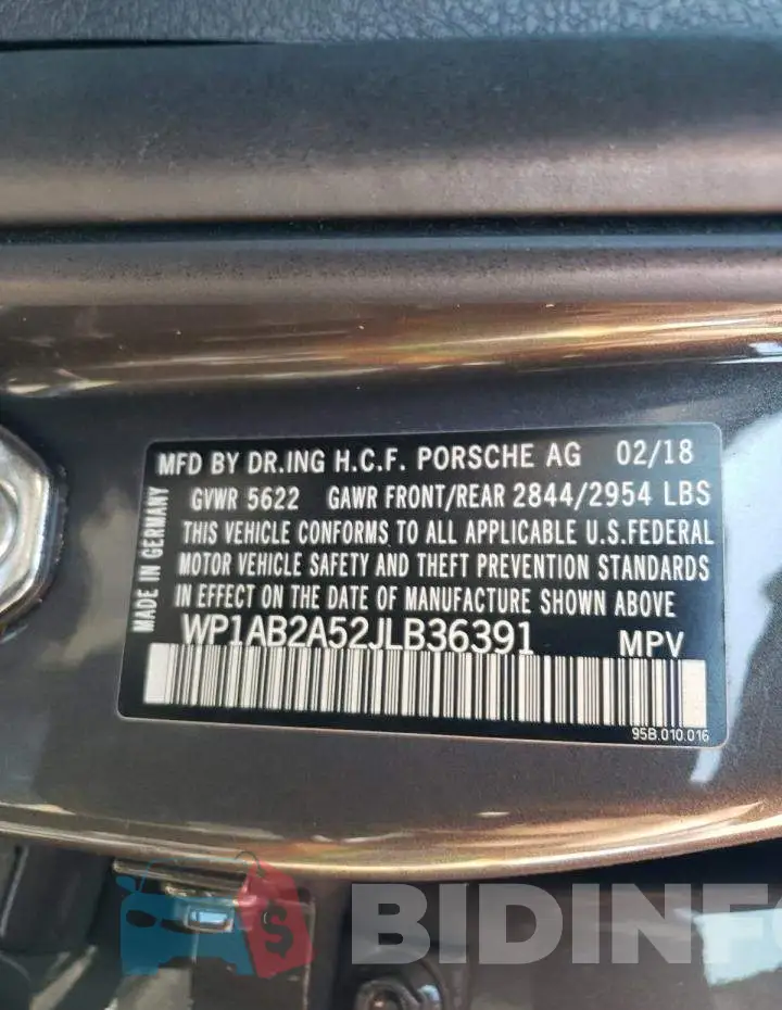 WP1AB2A52JLB36391 Photo# 12