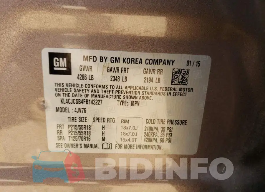 KL4CJCSB4FB143227 Photo# 12