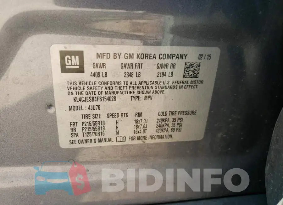 KL4CJESB4FB154028 Photo# 13