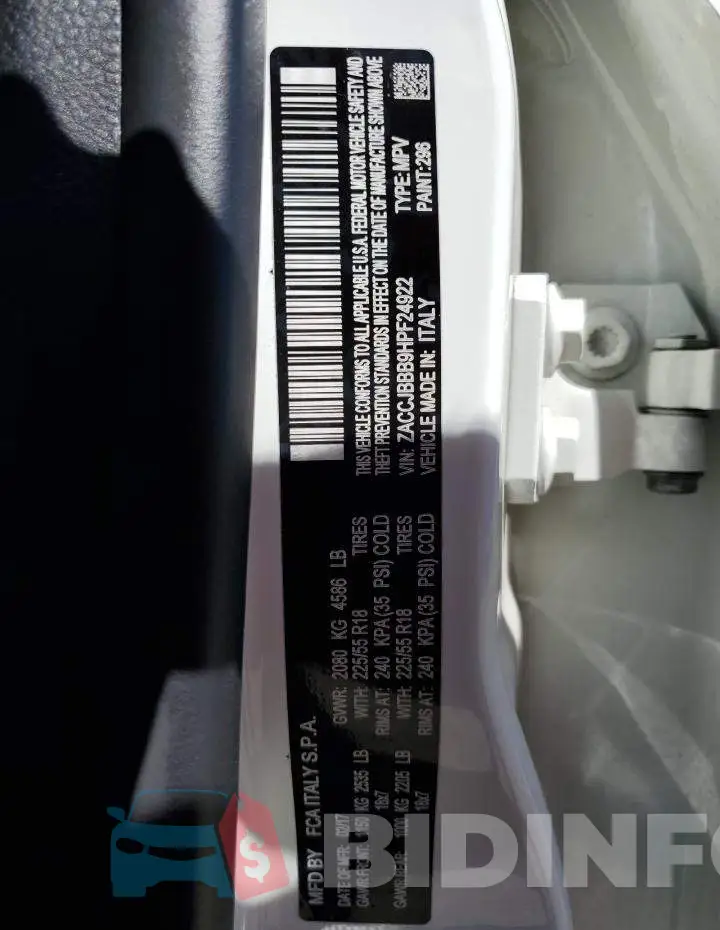 ZACCJBBB9HPF24922 Photo# 13