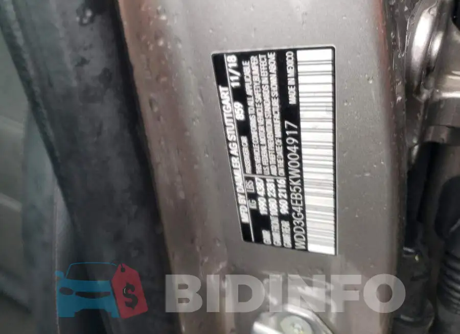 WDD3G4EB5KW004917 Photo# 13