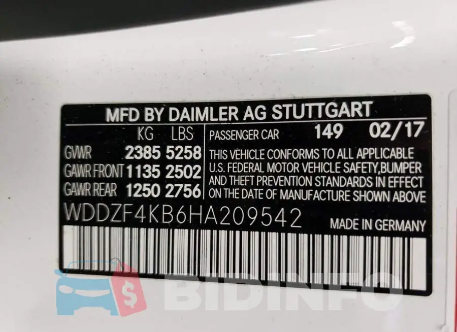WDDZF4KB6HA209542 Photo# 12