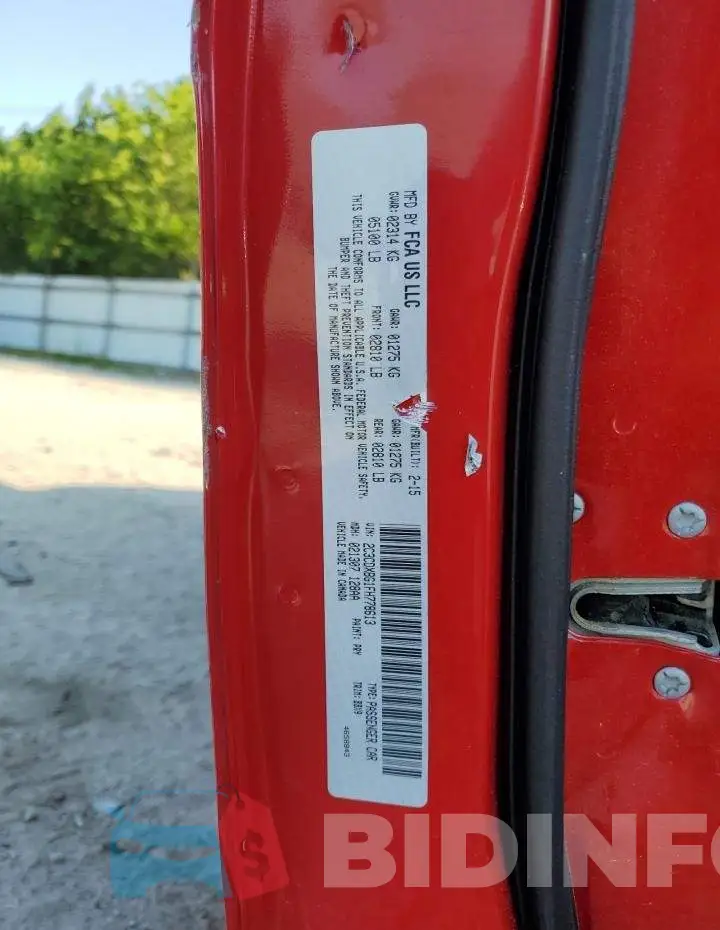 2C3CDXBG1FH778613 Photo# 13
