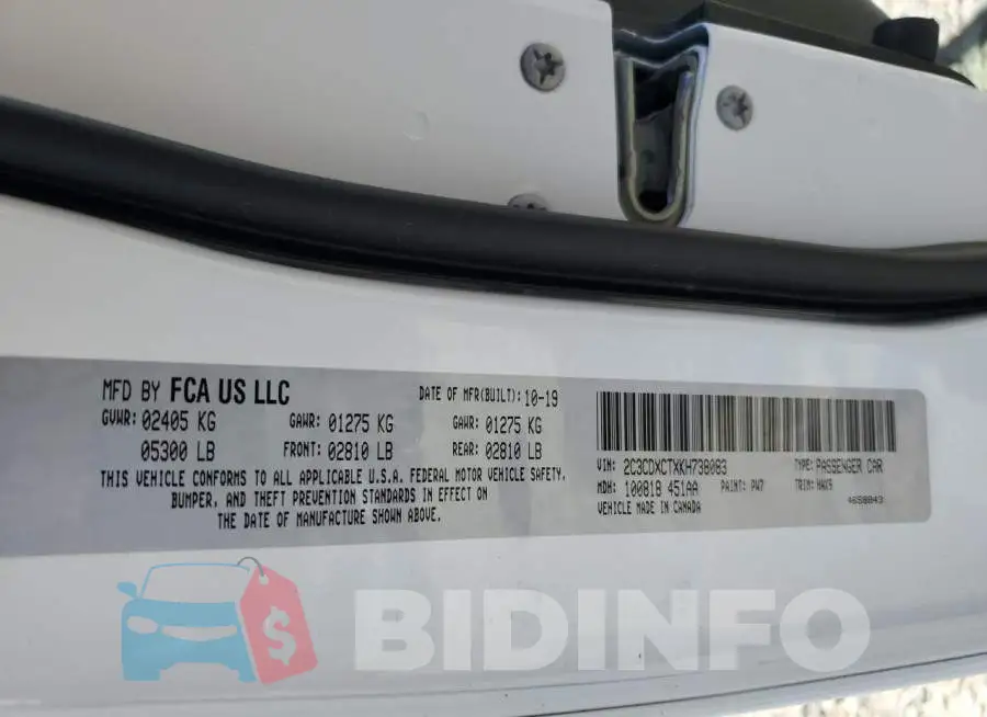 2C3CDXCTXKH738083 Photo# 12