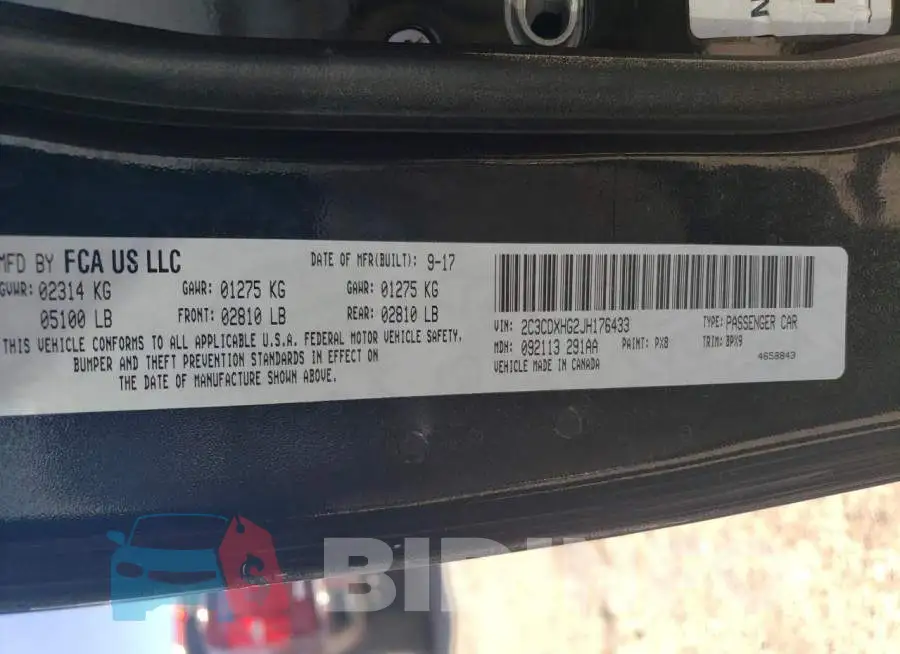 2C3CDXHG2JH176433 Photo# 12