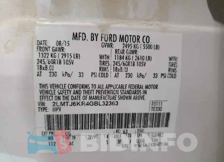 2LMTJ6KR4GBL32363 Photo# 14
