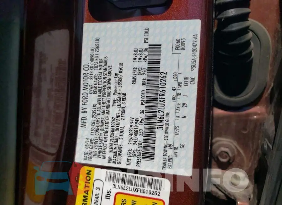 3LN6L2LUXFR610262 Photo# 12