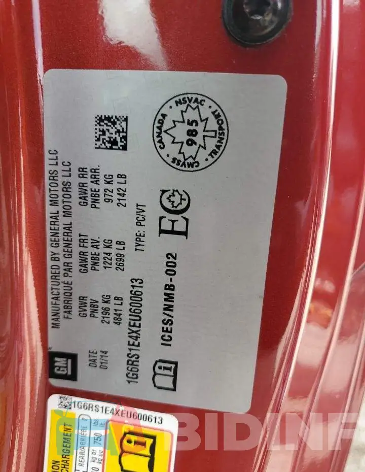 1G6RS1E4XEU600613 Photo# 12