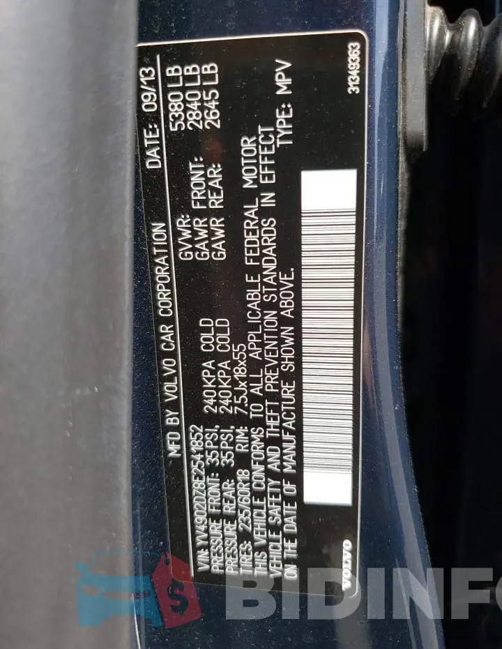 YV4902DZ8E2541852 Photo# 12