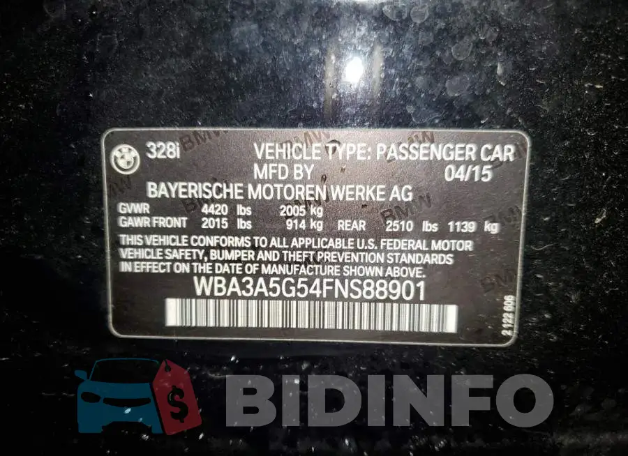 WBA3A5G54FNS88901 Photo# 12