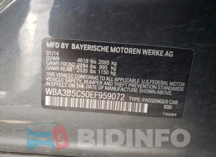 WBA3B5C50EF959072 Photo# 13