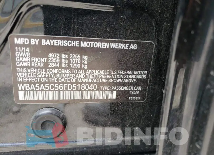 WBA5A5C56FD518040 Photo# 12