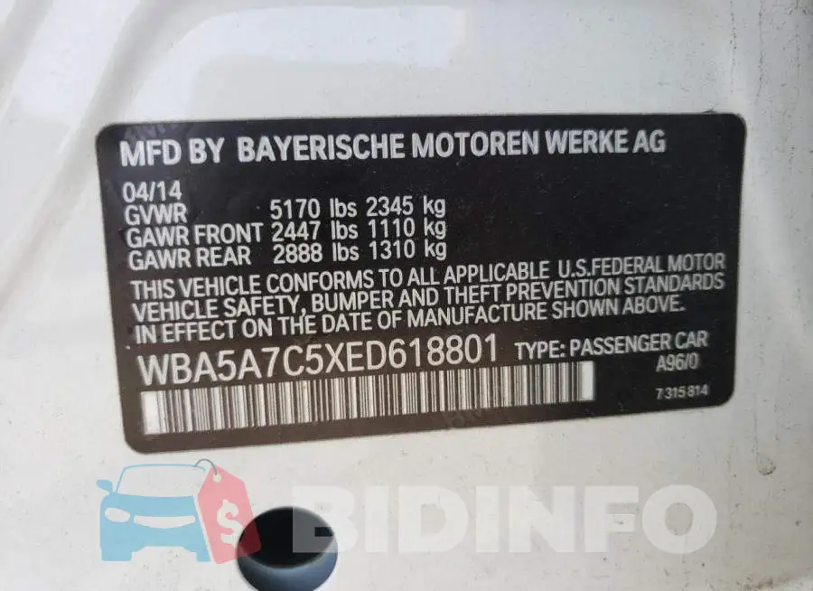 WBA5A7C5XED618801 Photo# 12