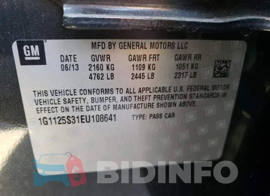 1G1125S31EU108641 Photo# 13