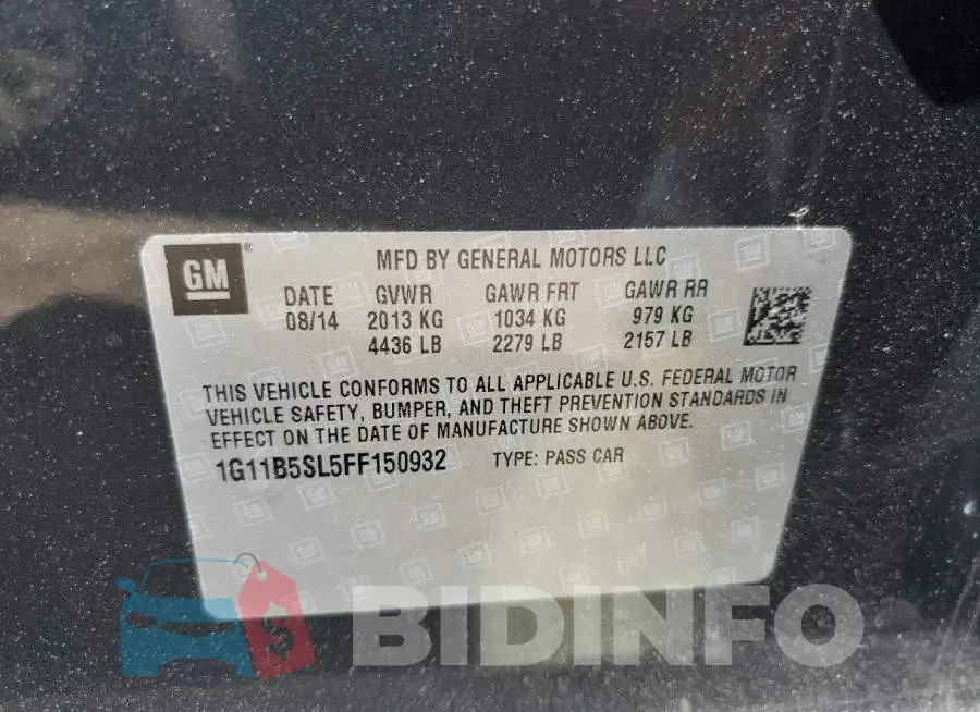 1G11B5SL5FF150932 Photo# 12