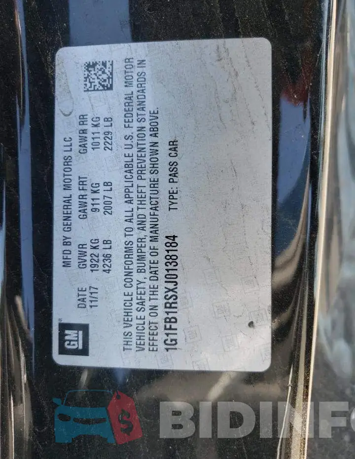 1G1FB1RSXJ0138184 Photo# 12