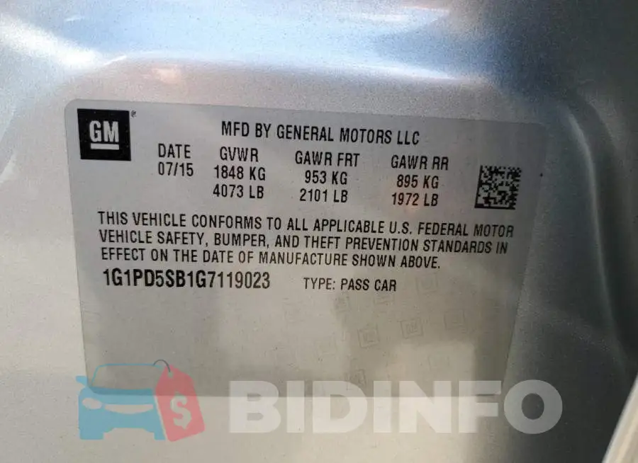 1G1PD5SB1G7119023 Photo# 12