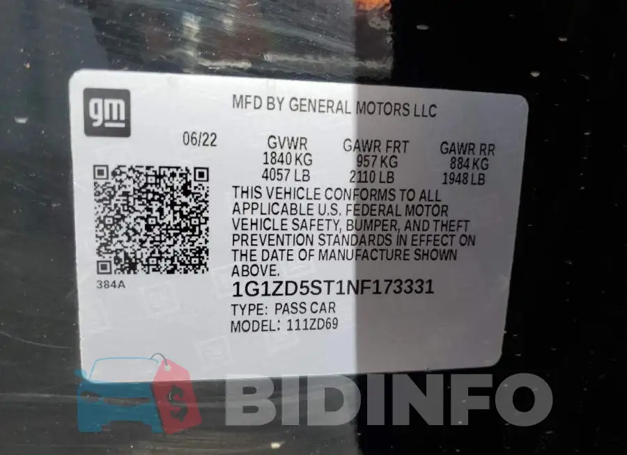 1G1ZD5ST1NF173331 Photo# 12
