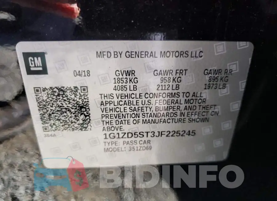 1G1ZD5ST3JF225245 Photo# 13