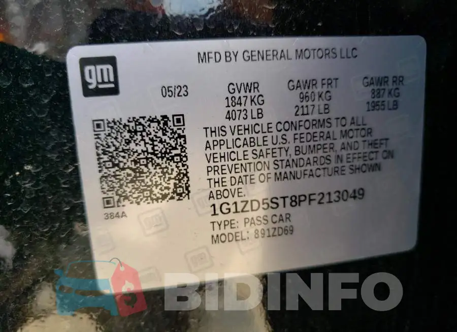 1G1ZD5ST8PF213049 Photo# 12